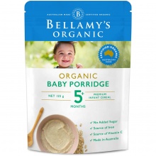 贝拉米米粉5燕麦味125g Bellamys Organic Porridge Baby Cereal 125g